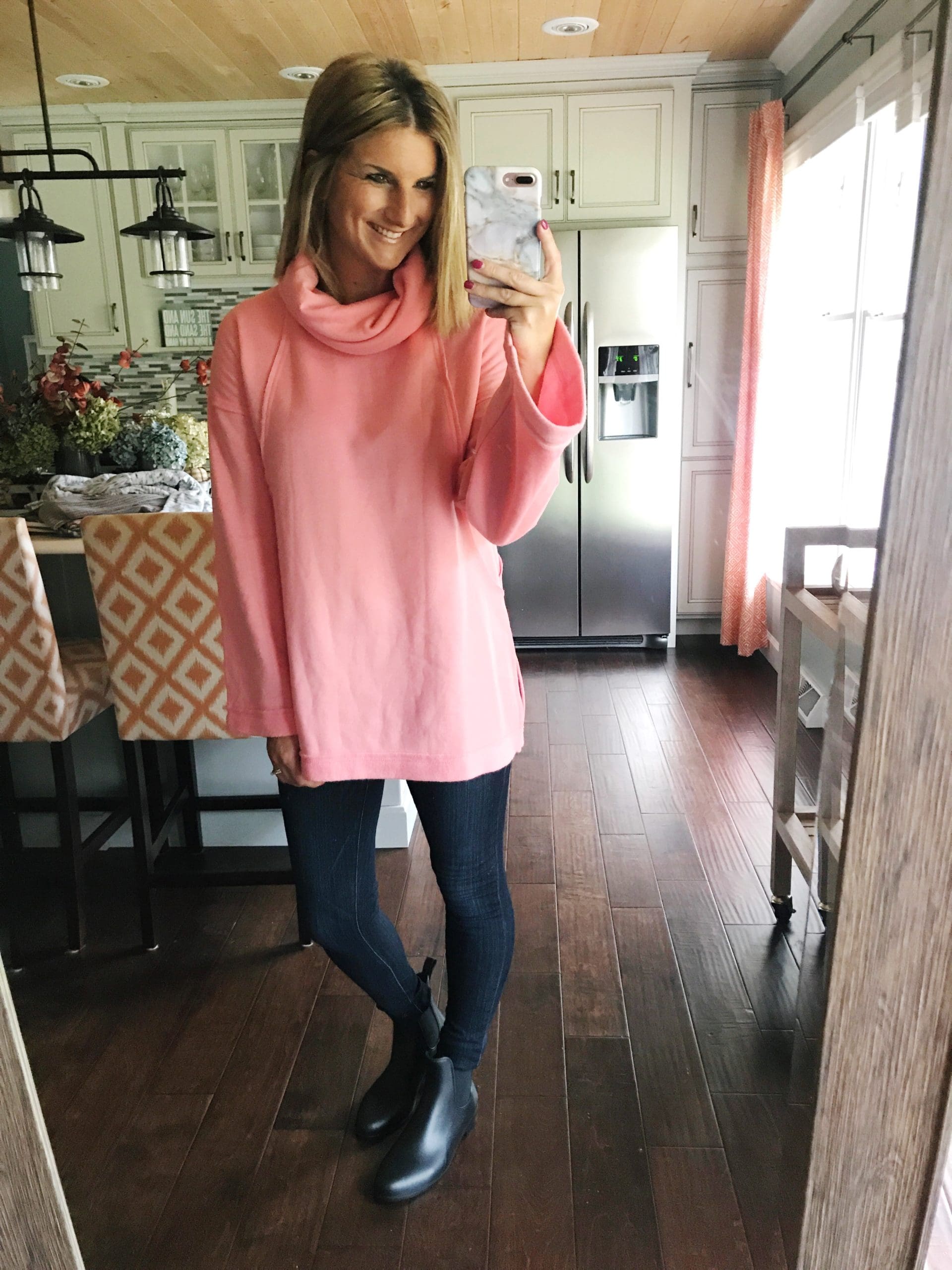 Casual Fall Outfit with Short Rain Boots