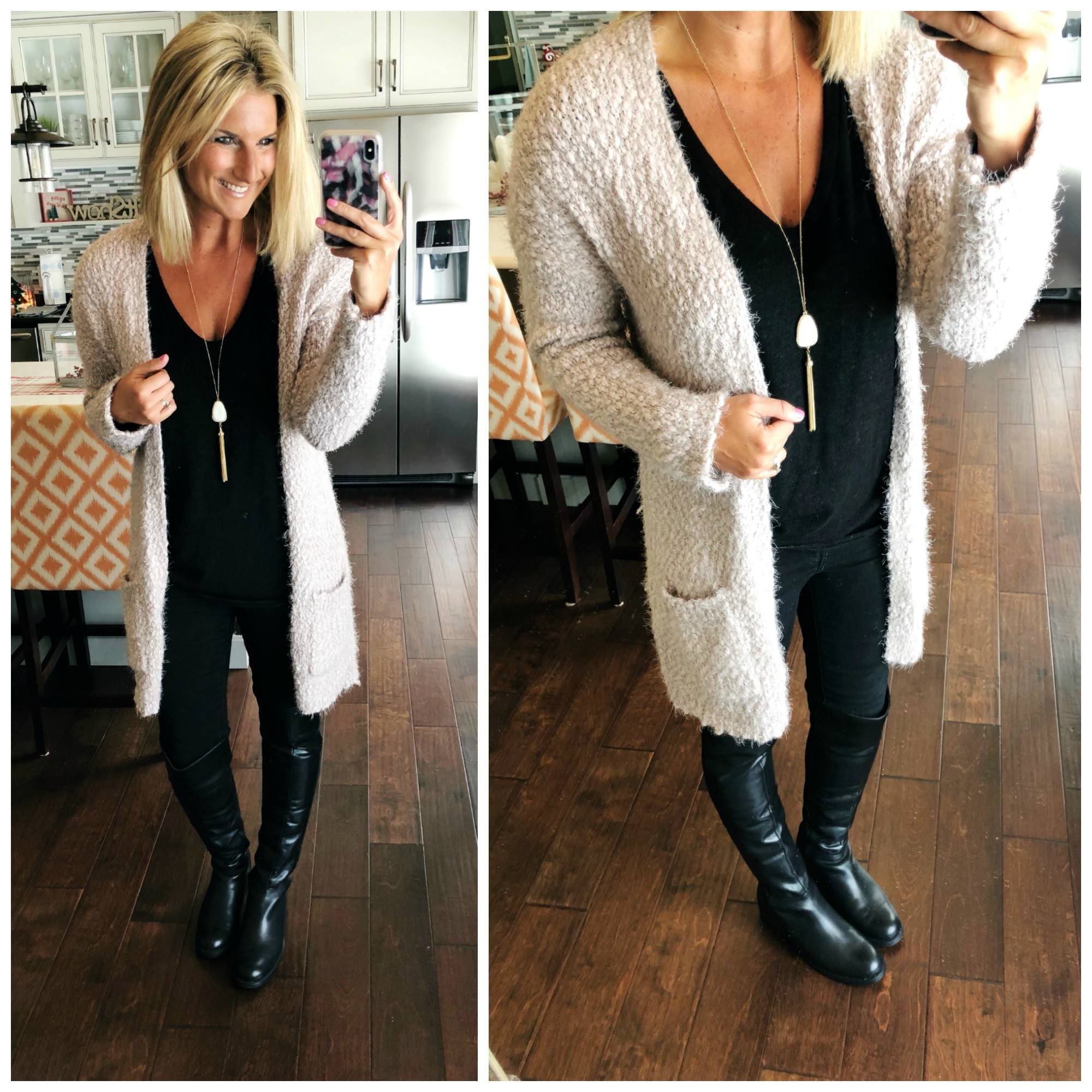 How to Wear a Long Cardigan and Statement Necklace