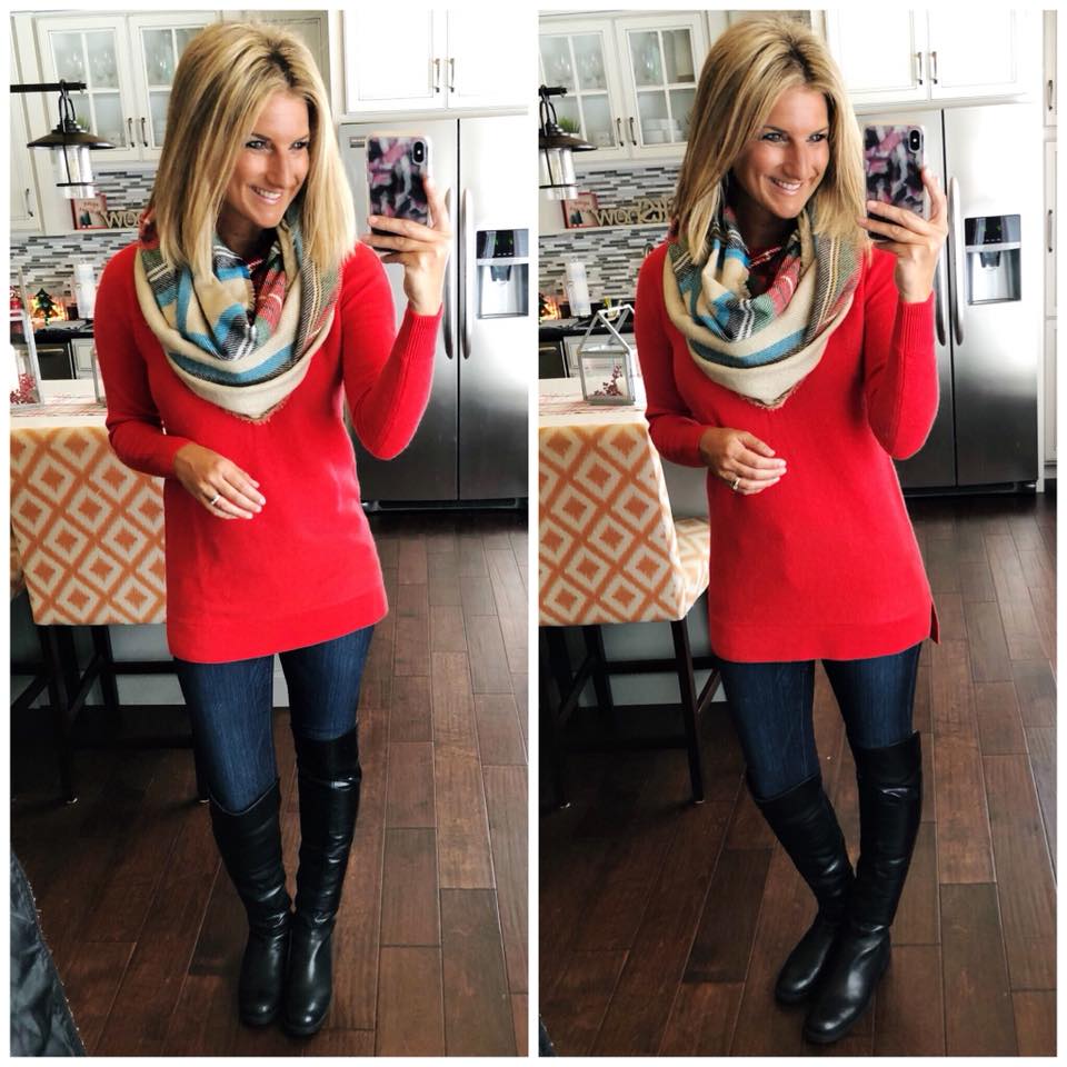 How to Wear a Plaid Infinity Scarf