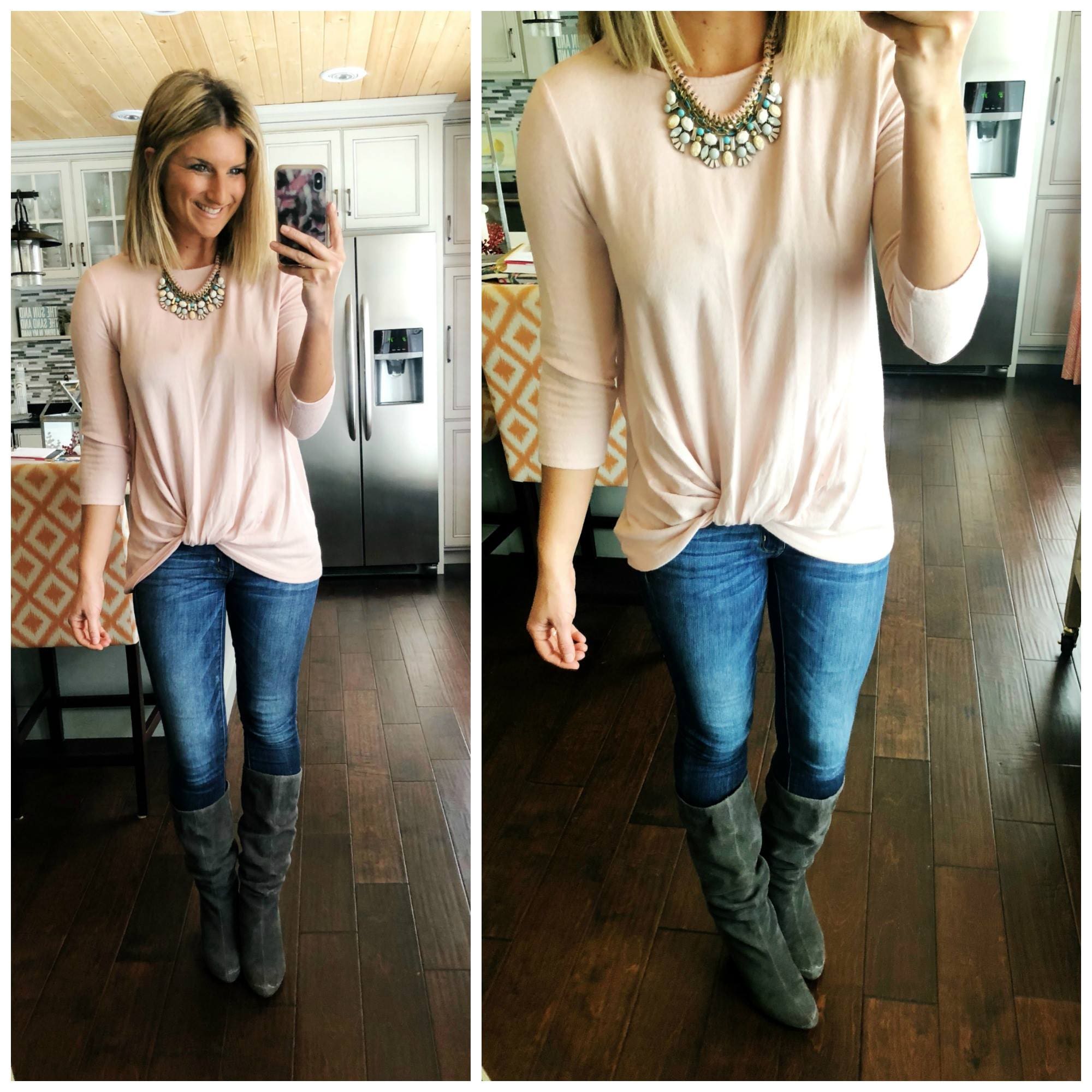 How to Wear a Twist Front Top + Statement Necklace