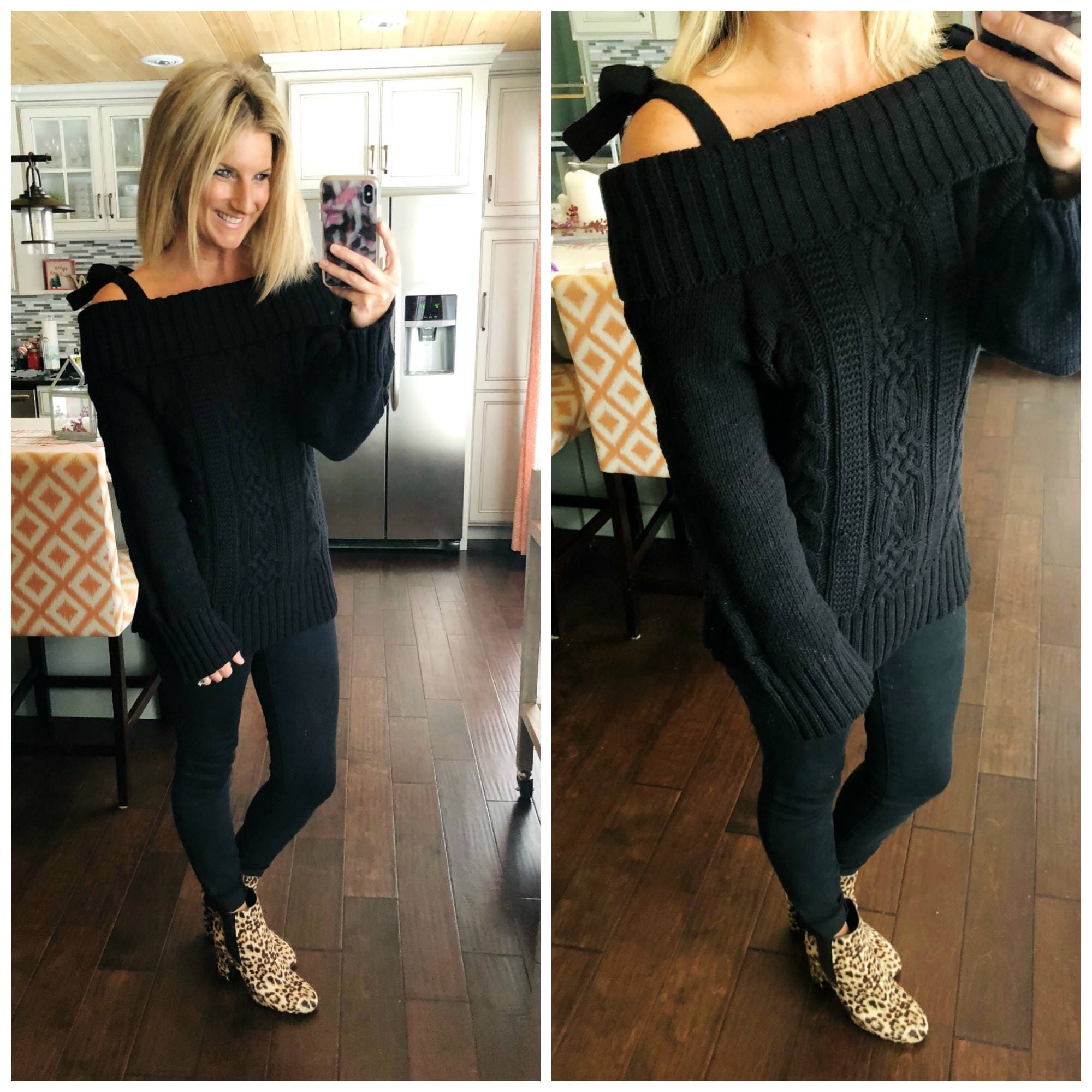 How to Wear a Cold Shoulder Sweater