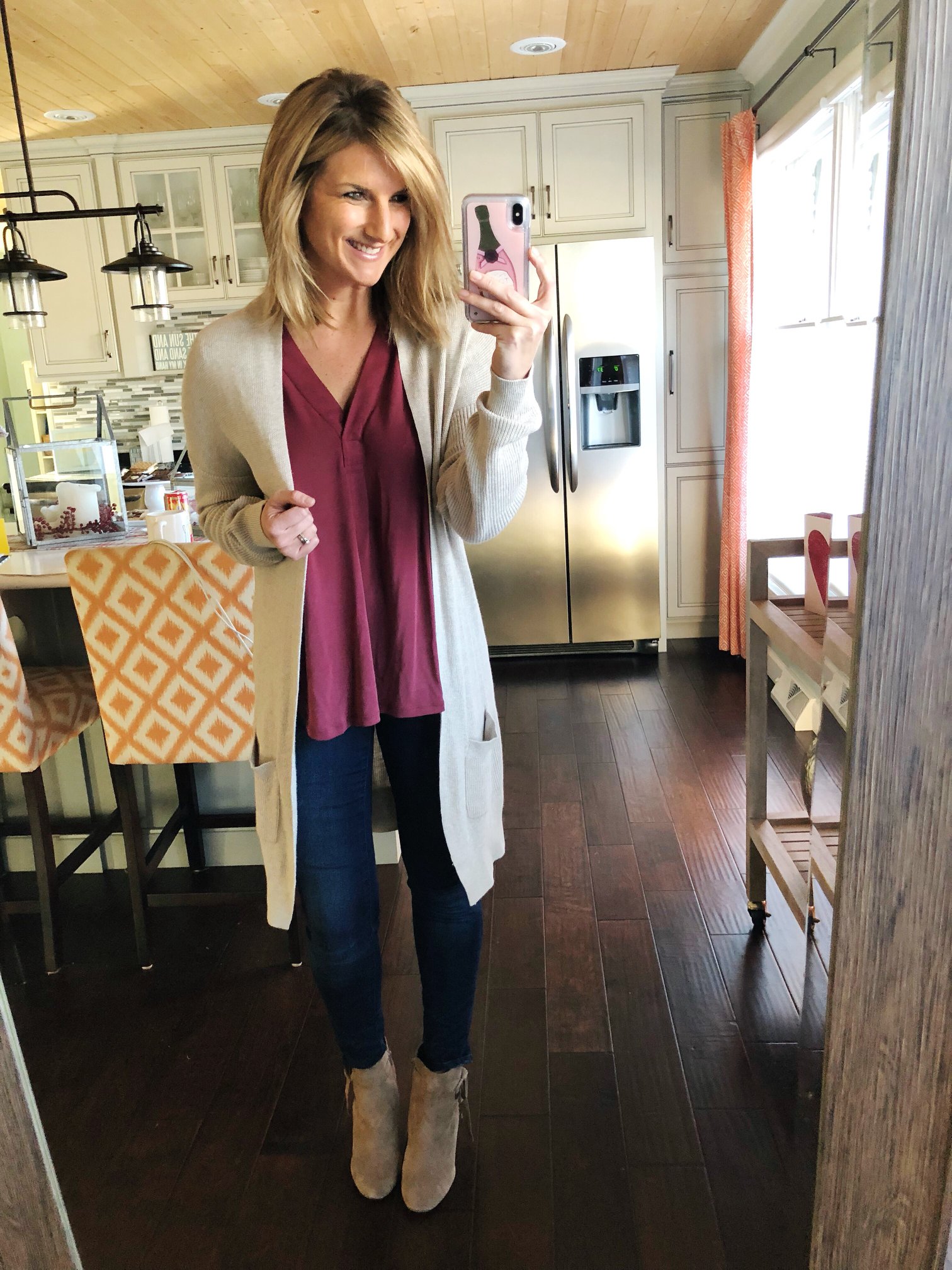 How to Layer Henley + Cardigan // Winter Fashion