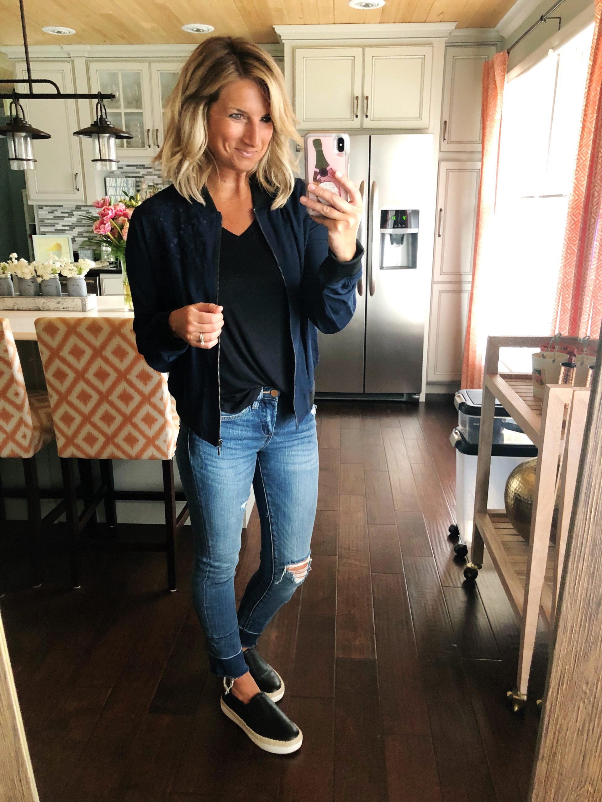 How to Style a Bomber Jacket // The Perfect Bomber Jacket // Cute Spring Layered Outfit