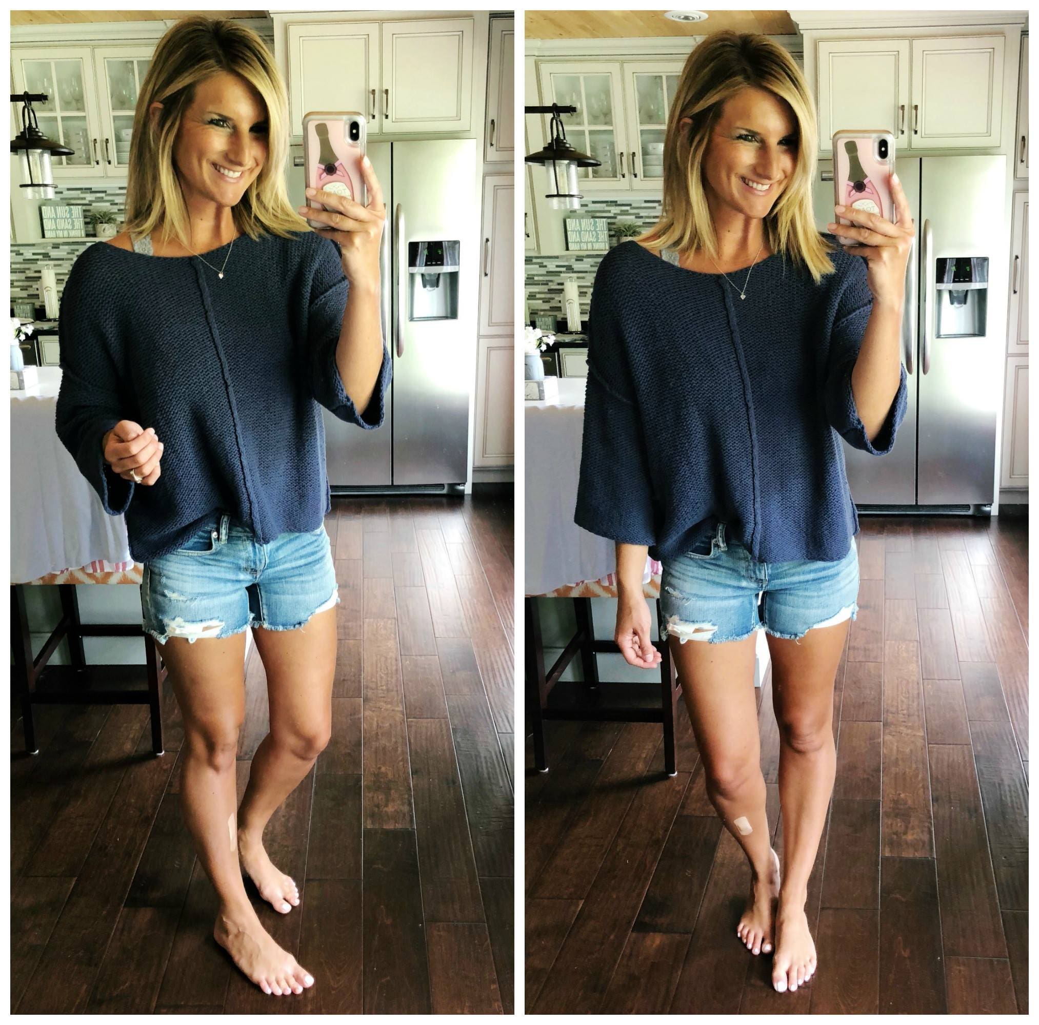 How to wear a bralette with slouchy sweater // Outfit with bralette / summer fashion // summer outfit inspiration