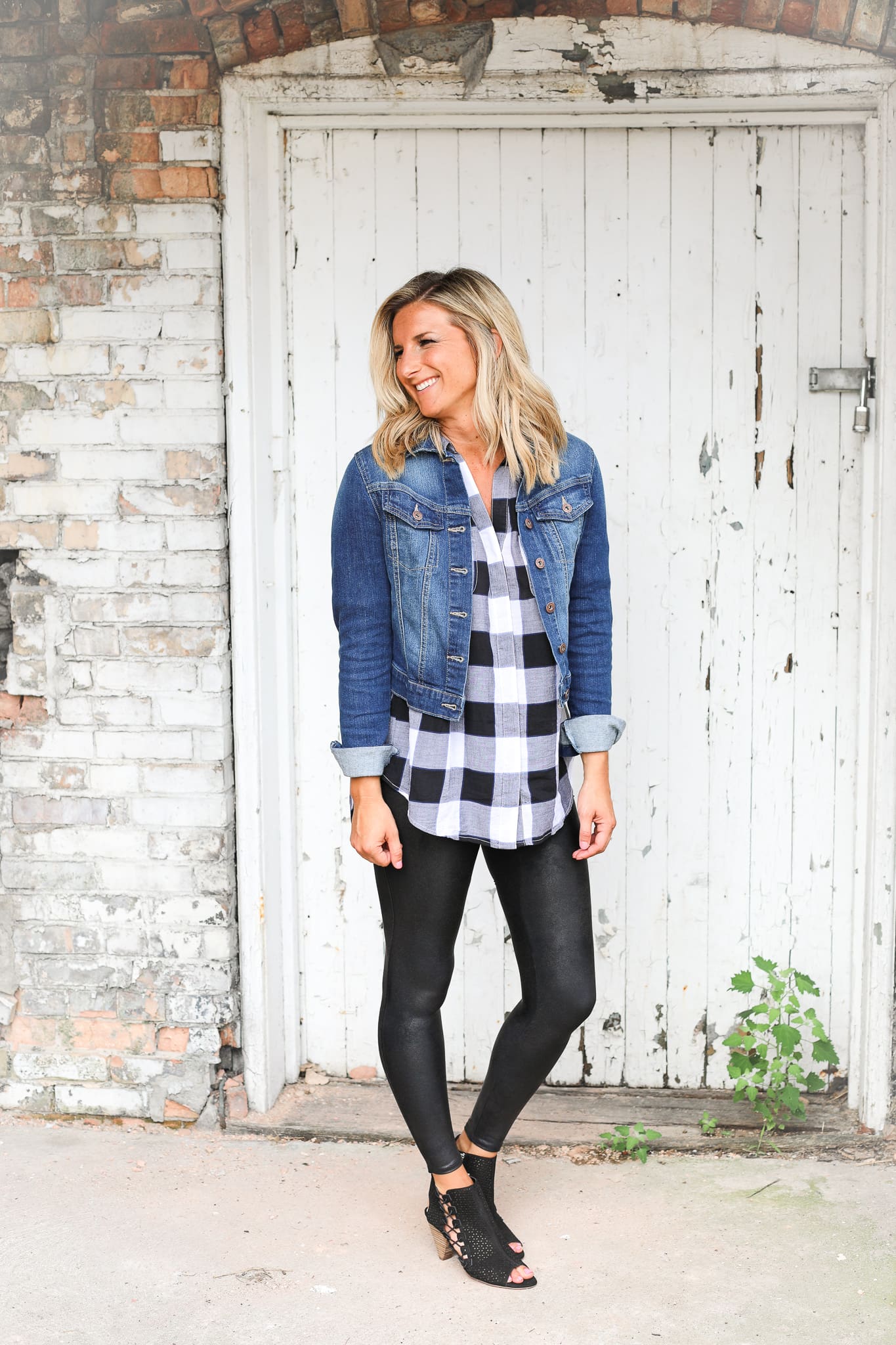 plaid tunic with leggings