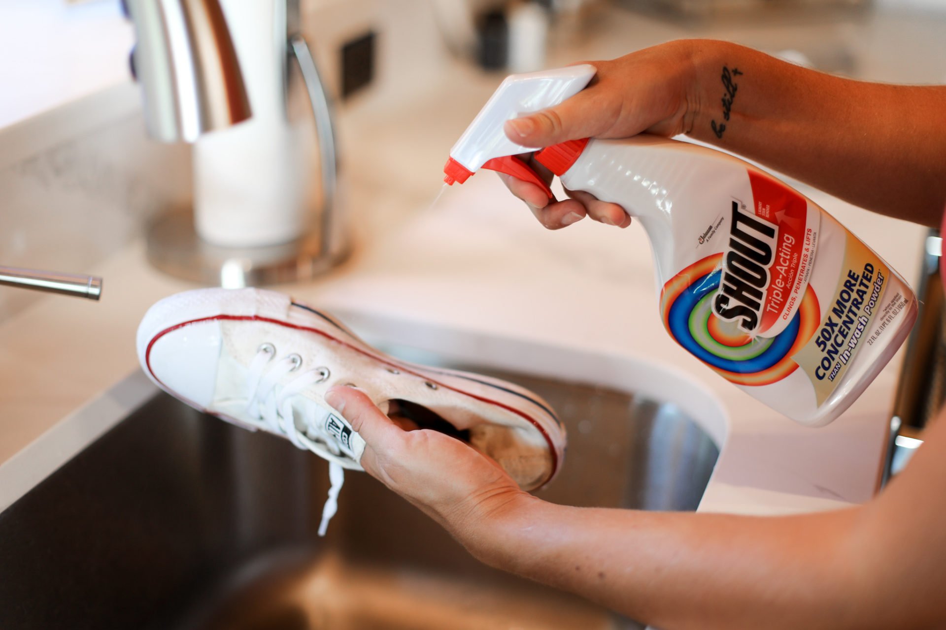 cleaning your converse with shout