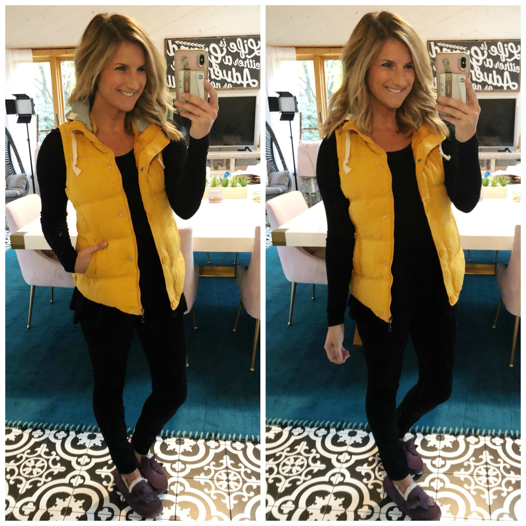 Fall Outfit // Fall Fashion // What to Wear with a Puffer Vest // Pull On Jeans