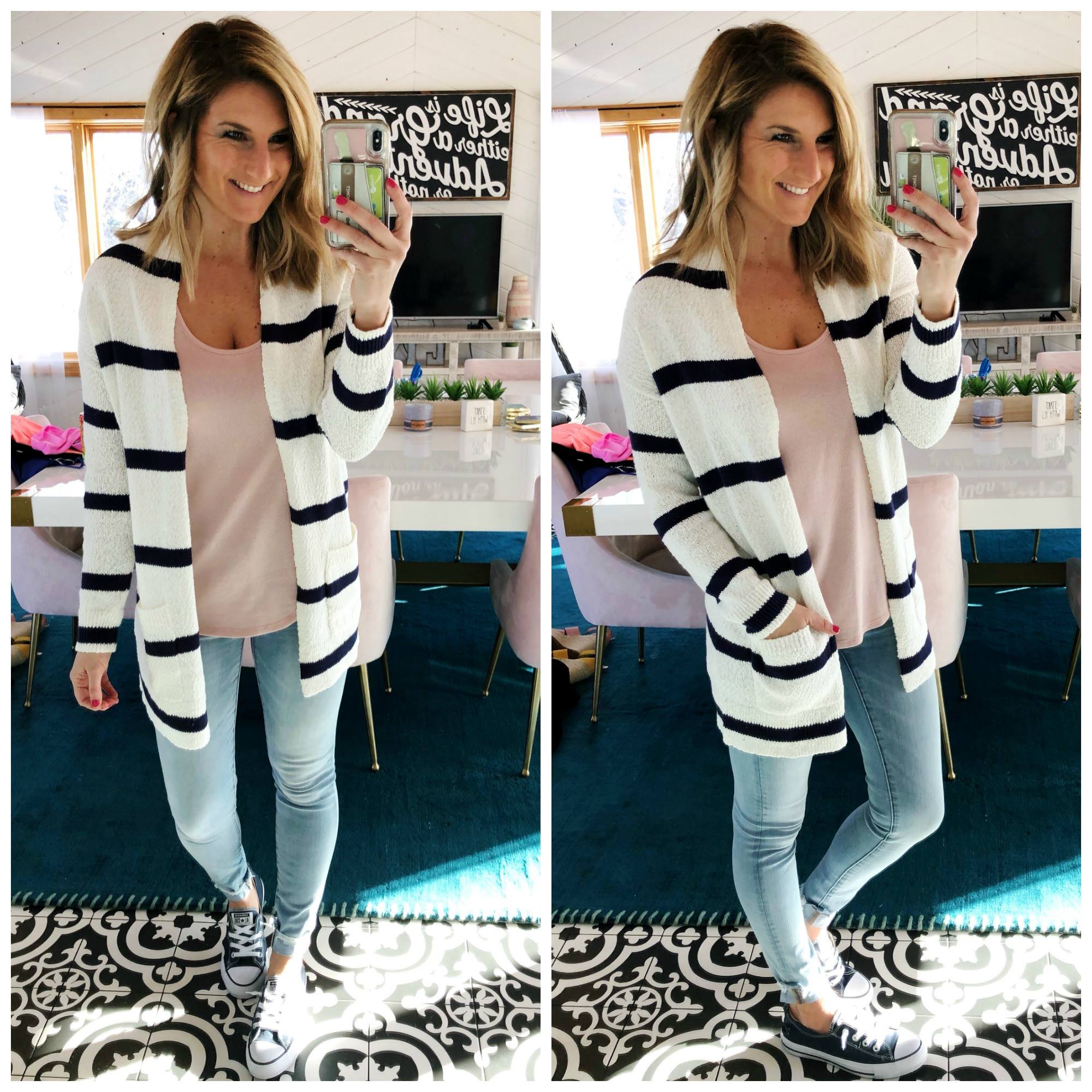 Transitional Outfit // Spring Outfit // Converse Sneakers // Basic Layers // Wardrobe Basics
