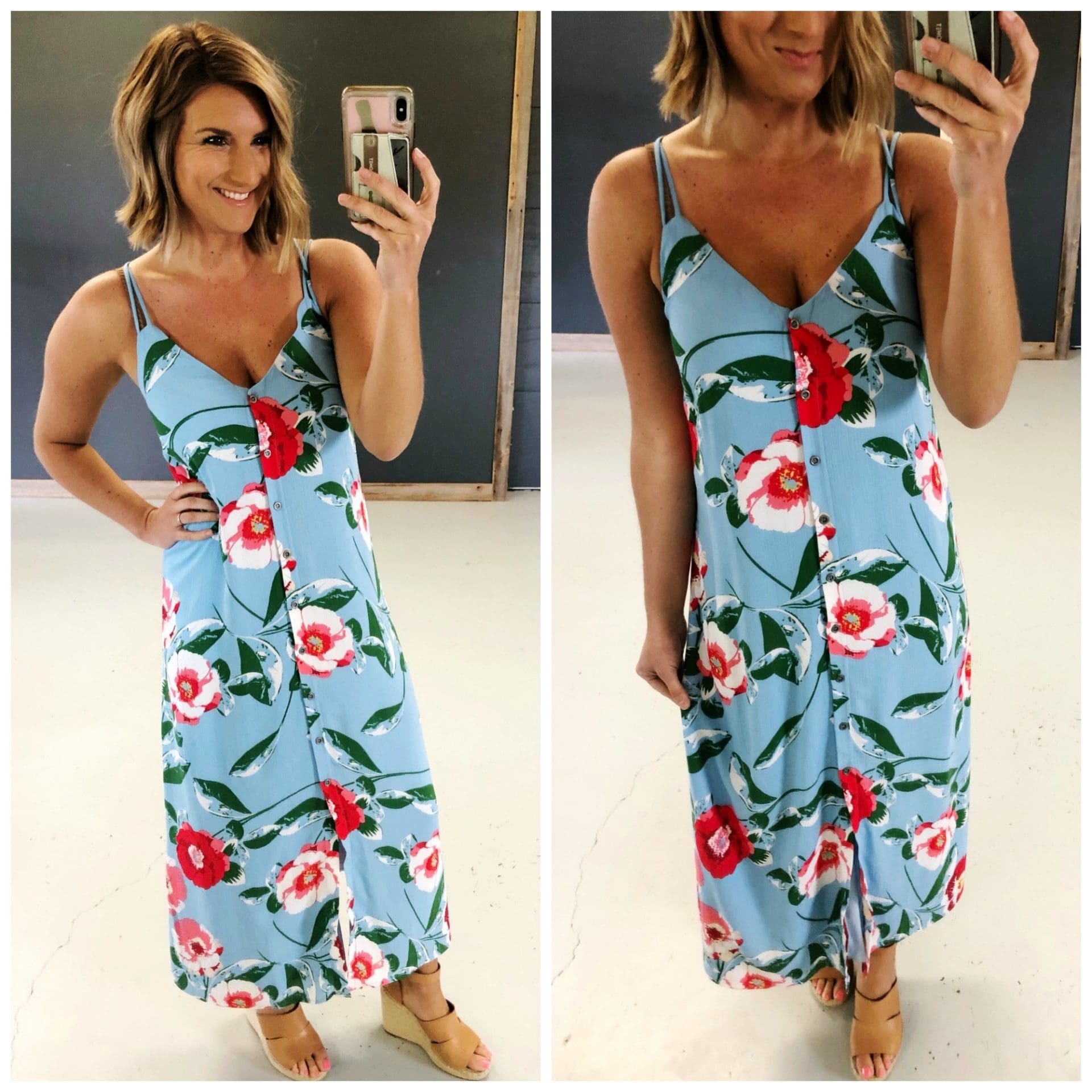 Cute dress for Summer // Flattering Maxi Dress // Summer Dress // How to style a Button Up dress